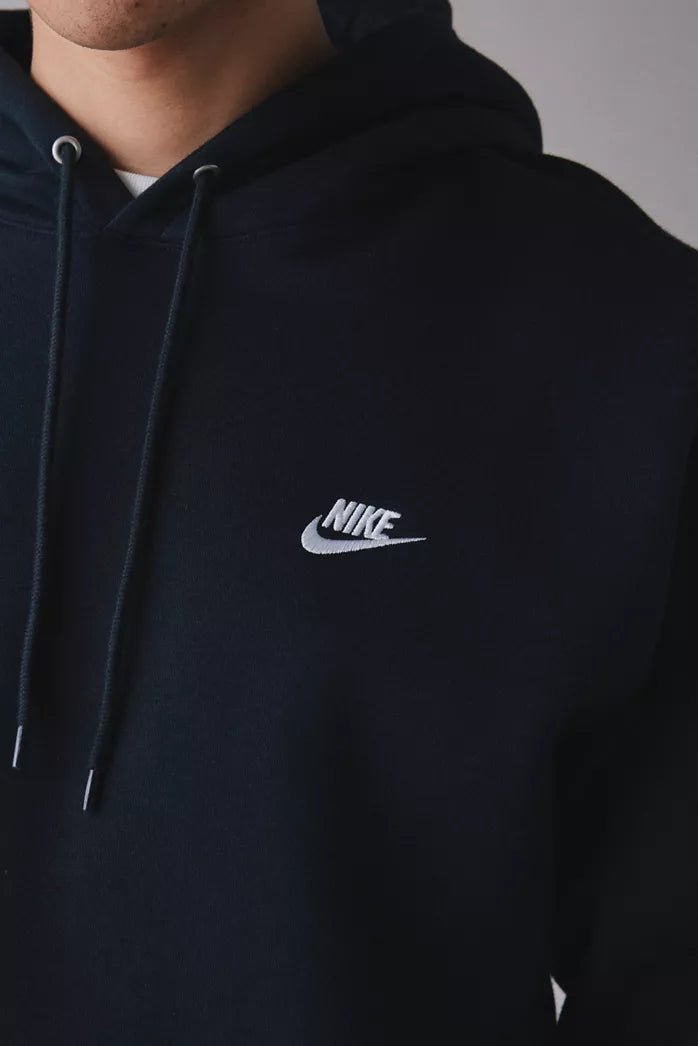 Nike Club Logo Fleece Pullover Hoodie Sweatshirt