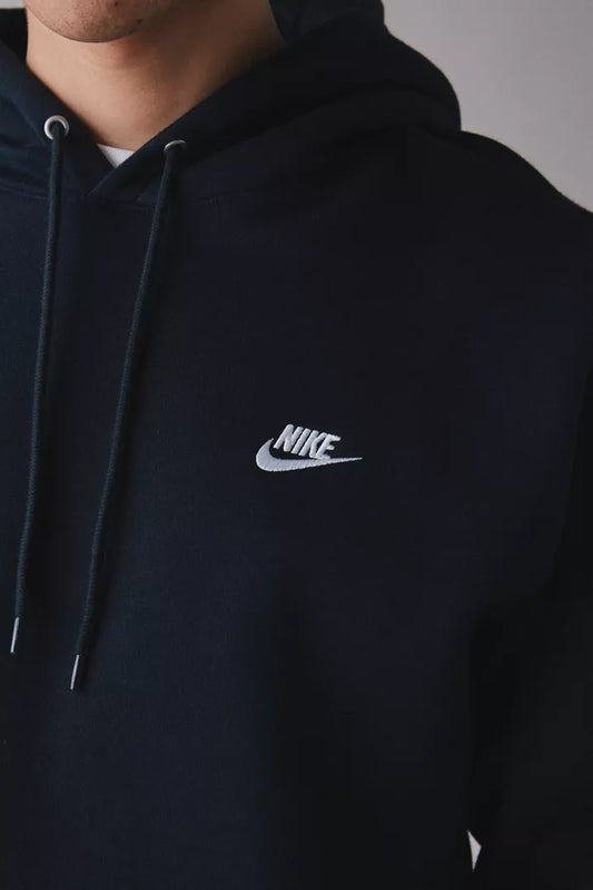 Nike Club Logo Fleece Pullover Hoodie Sweatshirt